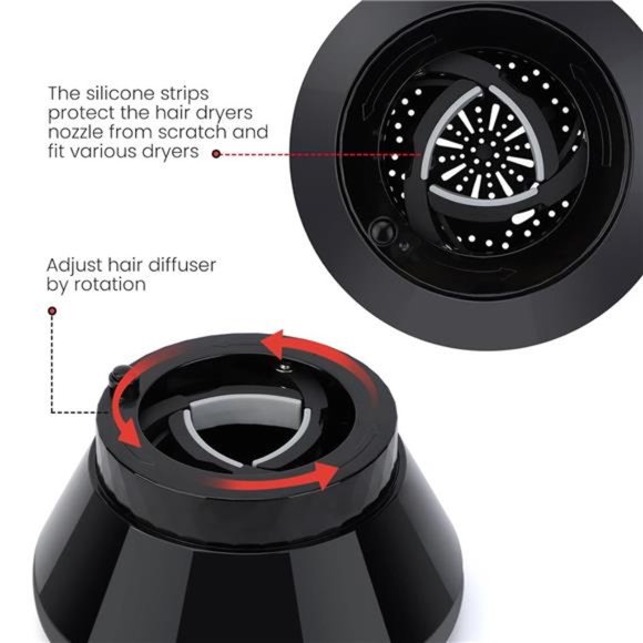 Universal Collapsible Hair Diffuser,Travel Foldable Adjustable Salon Fast Drying - Picture 5 of 7